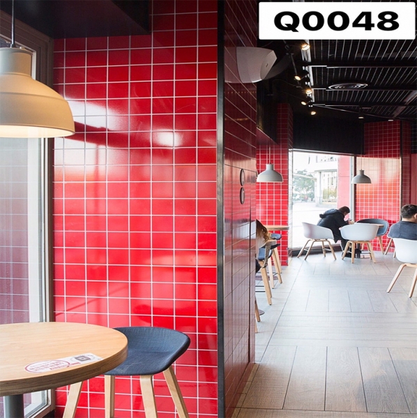 卡扣牆板 | 紅色磚格 Q0048