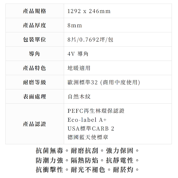 Aqua 24小時防潮｜皮諾淺灰橡木