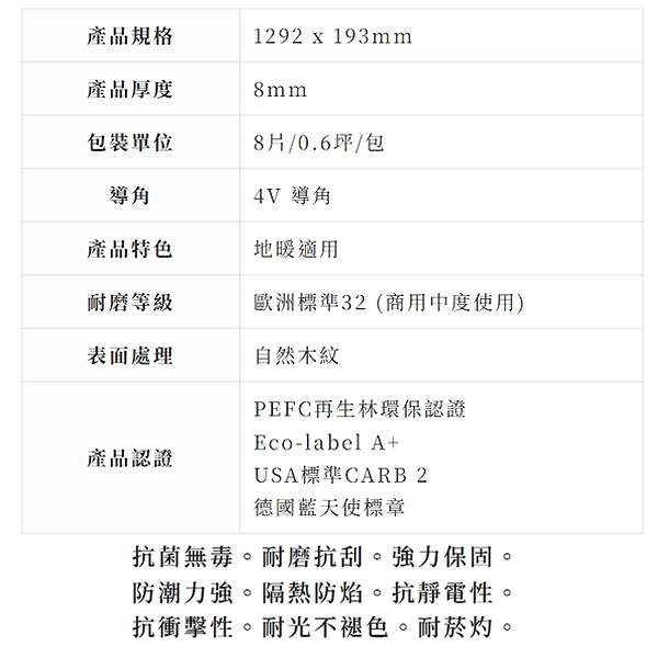 Aqua+72小時防潮｜特雷維索自然橡木